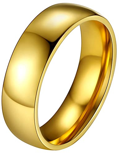 FaithHeart Rostfritt stål herr dam ring anpassningsbar storlek 47-67 ring allians bredd 2 mm/4 mm/6 mm/8 mm silver/guld/svart smycken fina ringar för tonåring, pojke, flicka (presentlåda)