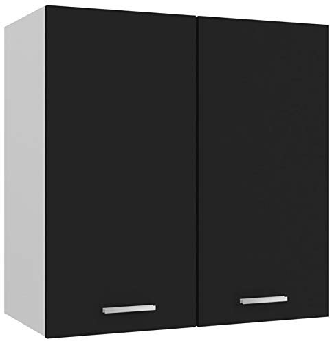 Chenshu Armario Colgante de Cocina, Armario Cocina, Vitrina Pared, Muebles Cocina, Armario Baño Pared, Armario Multiusos, aglomerado Negro 60x31x60 cm