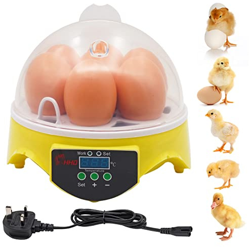 Svauoumu Egg Incubator, LED Digital Screen Poultry Hatcher, Automatic Turning, Intelligent Digital Temperature Control (UK Plug)