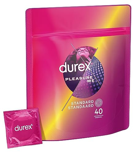 Durex Pleasure Me - 40 Préservatifs Perlés et Nervurés