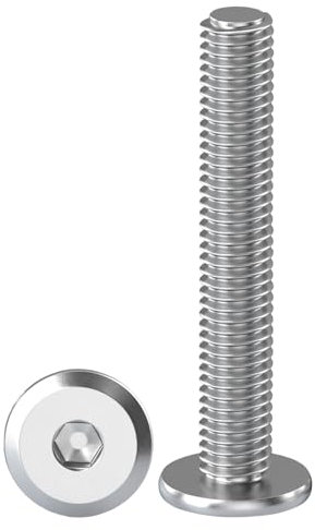 Drenky Edelstahl Schrauben M8, Linsenkopfschrauben 10 Stück Flachkopfschrauben Innensechskant M8x55mm V2A Schrauben Möbelschrauben für Möbelmontage, Holzbearbeitungsprojekte