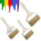 3 Stück Malerpinsel Set, Flachpinsel Flachpinsel mit Holzstiel, Pinsel Breit Flächenstreicher, Flachpinsel Lasurpinsel Lackierpinsel Farbpinsel für Lacke Lasuren Öle Wand-Farben Acryl am Holz Metall