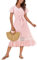 GRACE KARIN Robe d'été élégante pour femme avec col en V et trapèze, rose clair, M