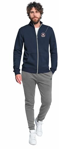 NAVY SAIL TUTA UOMO IN FELPA GARZATA - TUTA UOMO INVERNALE COMPLETA SPORTIVA COTONE FELPATO (IT, Testo, L, Regular, Regular, 25T08 BLU)