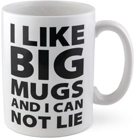 Extra Large Coffee Mug 64 Oz - Giant Coffee Mugs for Lovers - Sturdy Tall Ceramic Cups - Big Cup for Tea - Microwave Safe - Funny Huge Mug - Cool Gag Gift