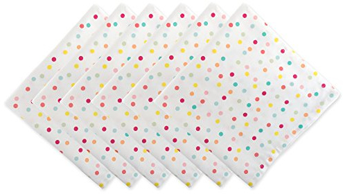 DII Reutilizable y Lavable a máquina, algodón, Puntos de Confeti Multicolor, 20 x 20 Pulgadas (Juego de 6)