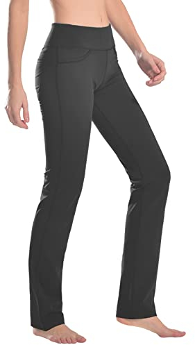 SAFORT Damen Yogahosen Gerade Geschnittene Für Yoga Jogginghose, 4 Hosentaschen Freizeithose, 160cm -182 cm, Grau, XL