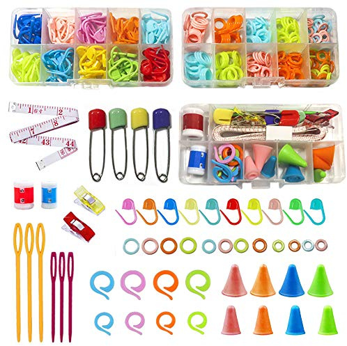 Zasiene Ensemble d'outils de Crochet à Tricoter 376 Pièces Outil à Tricoter avec Boîte de Rangement Kit Tricot Anneau Marqueur Tricot pour Débutant Adult Accessoires Tricot et Crochet