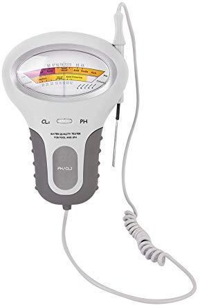 Nikou Probador de calidad del agua, medidor Cl2, Detector de cloro, medidor de Ph/Cl2, medidor de prueba y Ph Digital portátil 2 en 1 para análisis de agua de piscina