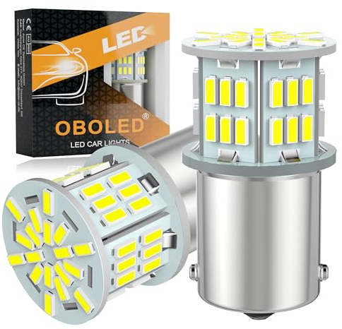 OBOLED 1156 P21W LED Lampadine Ba15s 382 7506 54SMD 12V 24V per Auto Luce Retromarcia Posteriori Parcheggio DRL Marcia Diurna Freni Luci Bianca 6500K 2 Pezzi