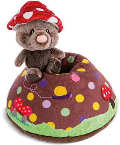 NICI Tierno Cojín con un Topo y Montículo – Suaves Almohadas de Juguete Sostenibles para Niñas, Niños y Bebés – Cojines Esponjosos, 23 x 19 cm – 48210