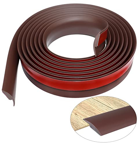 Tira de umbral adhesiva perfil de transición tiras de transición de suelo perfil PVC de suelo umbral de transición para alfombra compensación de altura inferior a 5mm (6m, marrón café)