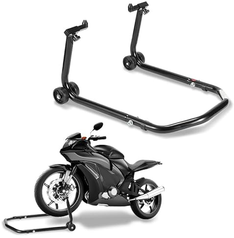Ikodm Cavalletto di montaggio per moto, sollevatore anteriore, sollevatore di montaggio, supporto anteriore, dispositivo di sollevamento, larghezza regolabile, manutenzione e montaggio per moto fino a