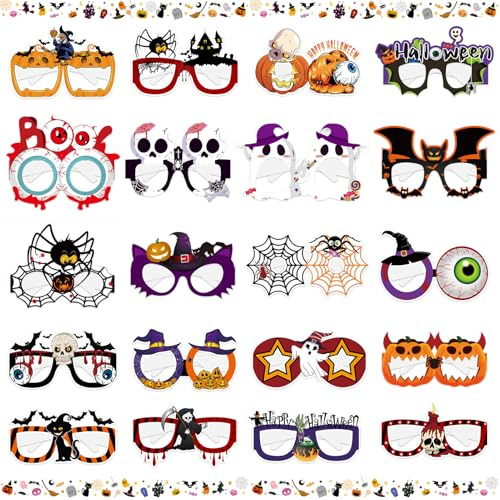 GreenYeah 20 gafas de fiesta de Halloween, gafas de Halloween, papel gafas de fiesta de Halloween, gafas de Halloween Set, gafas de fiesta divertidas Halloween, Halloween Feste Deco Gafas