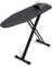 Duwee Ironing Boards with 360 Degree Iron Holder, Lightweight Ironing Board with Non-Slip Feet, Iron Board with 7 Adjustable Heights, Heat Resistant Cover, 110 x 34 cm, Black