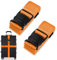 2Stück Koffergurt Kofferband Set, Auffälliges Kofferband, Verstellbare Gepäckgurte mit Zusatzverriegelung und Kreuz Funktion Kofferbands, Kofferbands Gurt Set für Gepäck (Orange)