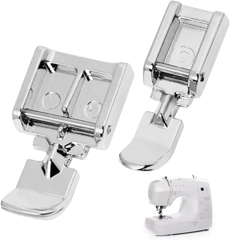 Piedino Cerniera per Brother, 2 Pezzi Piedino Stretto a Clip, Piedino da cucito sottile universali Compatibile con Singer Brother Janome Macchina da Cucire