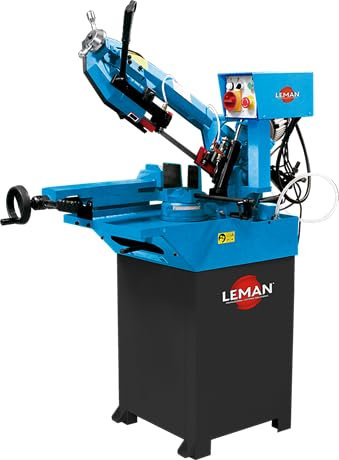 LEMAN - Sega a nastro per metallo SRM170 1500 W monofase con arco rotante e lubrificazione automatica - Taglio Ø170 mm - Macchina professionale di precisione