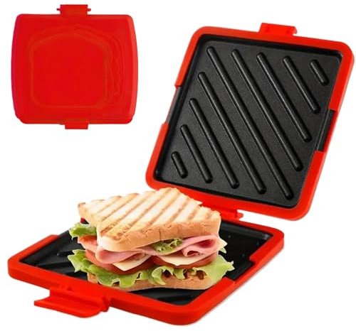 Sandwichera - Máquina Antiadherente Sin Electricidad,Tostador Y Sandwichera Para Microondas Desayuno - Para Quesadillas Aperitivos Cocina Casa Viaje