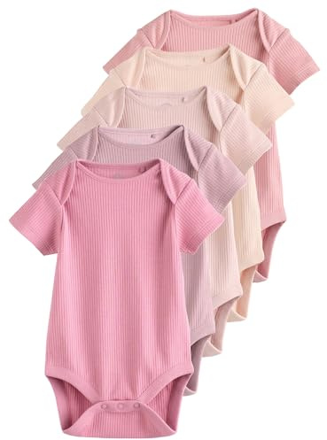 NEXT Nyfödda flickor 5-pack kortärmade babybodys Rosa 56