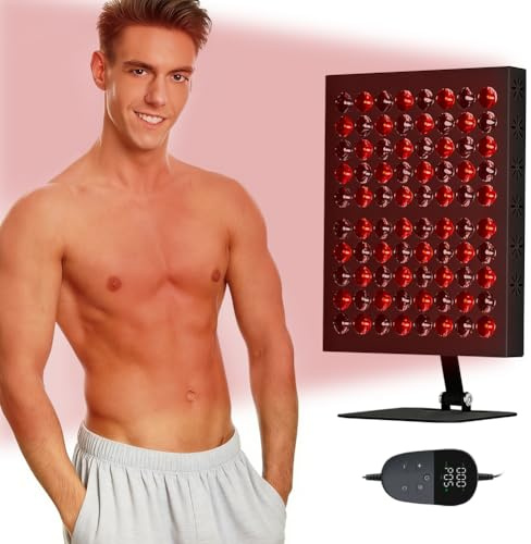 Red Light Lamp Heat Lamp Face Lampada a luce rossa per viso, 850 nm e 660 nm lampada a infrarossi con timer, 50 W ad alte prestazioni, lampada a luce rossa per terapia con ventola di raffreddamento, 5