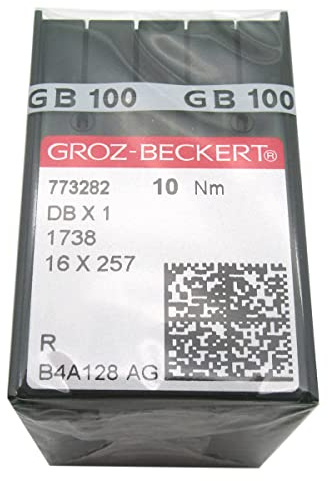GROZ-BECKERT agujas - 100piezas Groz Beckert DBX1 1738 16X257 agujas de la máquina de coser (Groz Beckert DBX1 18/110)