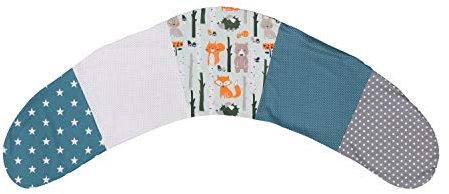 ULLENBOOM Funda para almohada de lactancia 190x38 cm bosque, verde, azul (funda para cojines de lactancia de 190 x 38 cm; cojín de apoyo, almohada para dormir de lado)