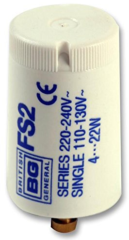 British General FS2 - Avviatore fluorescente da 4 a 22 W, per lampade di avviamento/lampada, 1 pezzo