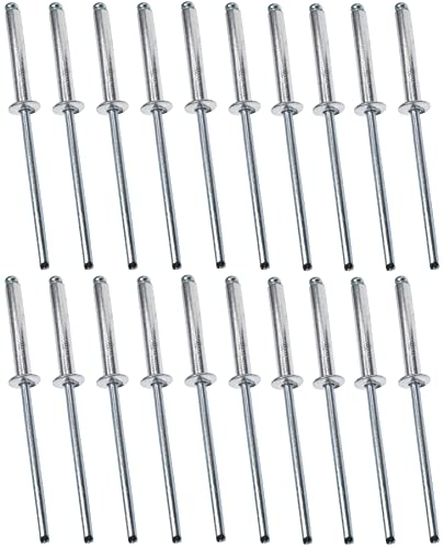 AERZETIX - C48101 - Satz von 20 Blindnieten standard blindniet Ø3.2x20mm aluminium stahl - DIN 7337 A - popnieten - nieten mit bruchfest stange - für montage von metallteilen