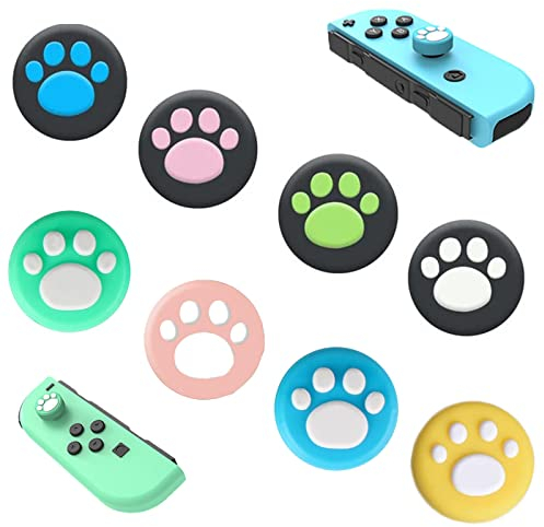 Cappuccio per Joystick Compatibile con Nintendo Switch Switch Lite e Joy-Con, 8PCS Copri Levette Analogiche Compatibile Tappi Cap Morbido Silicone Copertura Cover per levetta analogica antiscivolo