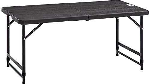 Outsunny Gartentisch klappbar Kunststoff 118 x 60 x 74 cm Wetterfest Klapptisch, rutschfest Buffettisch Campingtisch Balkontisch Terrassentisch Outdoor Esstisch für Garten, Terrasse Balkon Schwarz