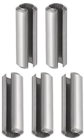 DTGN 8x50mm(DxL) Pasadores de Resorte Ranurados - 5 Piezas - para Hogar Máquina Sujetador - Ranurado Resorte Pasador de 304 Inoxidable Acero Pasador Tensión Divididos - Plateado