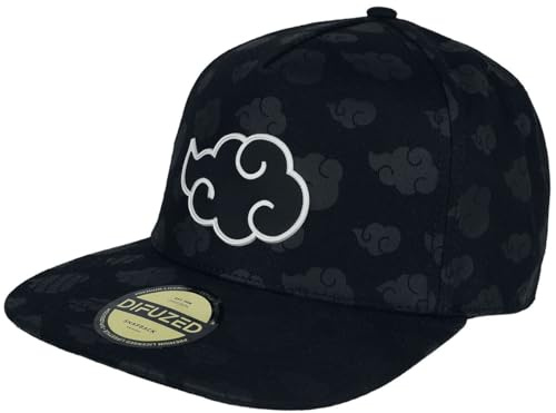 Difuzed Naruto Tonal Akatsuki Unisex Cap schwarz 100% Baumwolle Anime, Fan-Merch, TV-Serien