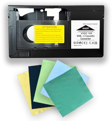 VHS-C auf VHS Motorisierter Kassettenadapter – Bandkonverter für Wiedergabe auf Standard-VHS-Playern. Für VCA115 (nicht kompatibel mit Hi8, 8 mm oder Mini-DV-Bändern)