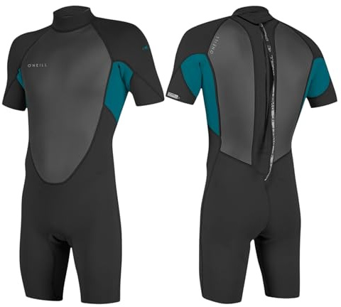 O'NEILL 2026 Hombres Reactor-2 2mm Back Zip Shorty Neopreno 5041B - Black/Tide Pool