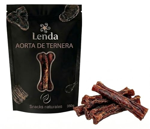 Lenda Aorta de Ternera - Snacks Naturales para Perros Ricos en Colageno - Chuches Masticables Naturales para Perro - Premios y Golosinas para Salud Dental sin Adictivos ni Conservantes 350 g