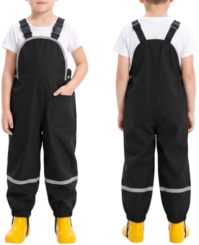 FILOWA Salopette de Pluie Enfants Imperméable Pantalon de Pluie, 2-7 Ans | Respirant imperméable Pantalons, Non Doublée, Couleur Unie, Garçons Filles Pantalon de Boue, pour d'extérieur Randonnée École