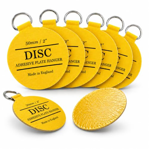 Perchas invisibles para placas de 2 pulgadas (2 pulgadas) – Soporte autoadhesivo para placa de discos para exhibición de pared – Discos colgantes fuertes para placas adhesivas – Sin clavos, sin daños