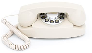 GPO Audrey 1950 Style Traditional Push Button Landline Telephone, Analogue Telephone with Rubber Feet, Tone Dialing, Ringer On/Off for Home, Hotels- Ivory