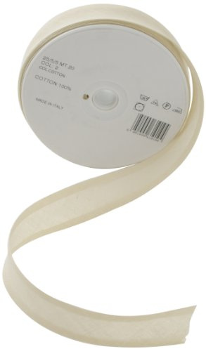 Trimz 25/5/5 mm Cotton Bias Binding, Ivory 2 – Double‑Fold Sewing Tape for Quilting, Dressmaking & DIY Crafts