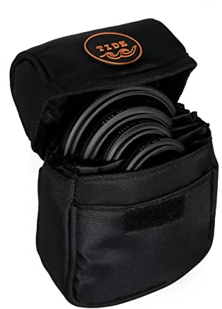 Tide Optics Bolsa para Filtro de Lente, Capacidad para 5 filtros de hasta 86 mm, Resistente al Agua y al Polvo, Funda Protectora Duradera con Forro Interior extraíble