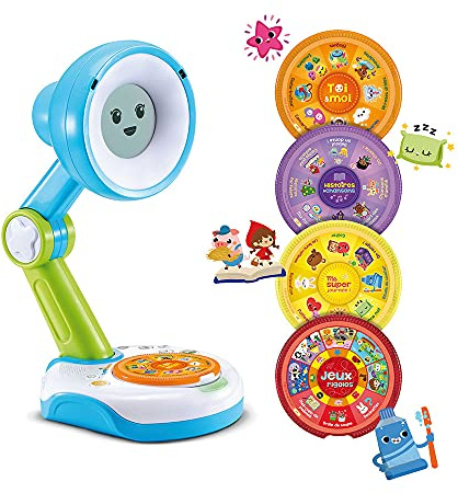 VTech - Funny Sunny, Compagnon Interactif, Conteur d'Histoires, Lampe Réveil Multicolore - 3/8 Ans - Version FR