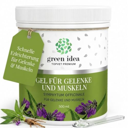Green idea Vallörtssalva Gel Hög Dos XXL 500 ml | Kroppsvårdsgel för leder, senor och muskelsmärtor, För rygg-, knä- och nacksmärtor