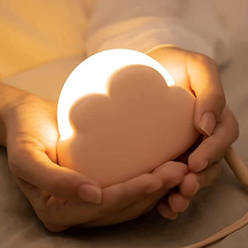 Cloud Dimmable Baby Night Light with 2 Modes and 2 Brightness, Portable Rechargeable Light for Breastfeeding and Sleeping, Gifts for Kids Bedroom Decor (PINK)
