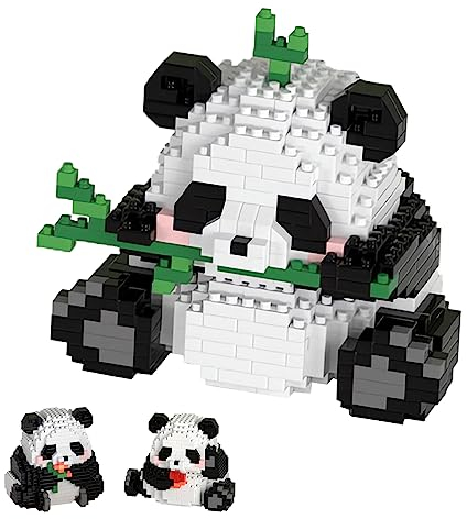 Dawdix 3 in1 Panda Mini Bausteine Panda Klemmbausteine Building Block Sets Panda Bausteine Spielzeug Bricks Mini Bausteine Tiere Figuren Klemmbausteine 720 Stücke Baustein für Erwachsene, Kinder ab 9