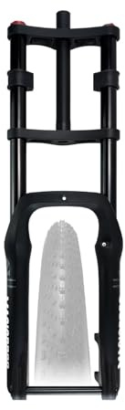 HZXQCVB 20in/26in Fat Bike Fork 4.0 Tire Air Suspension Fork Double Shoulder 1-1/8 Disc Brake Thru Axle 15x135mm Travel 190mm Adjustable Rebound Fork For Snow Beach Bike(20IN)