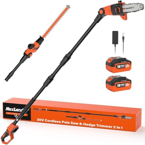 MAXLANDER 2-in-1 Akku Heckenschere und Hochentaster Set