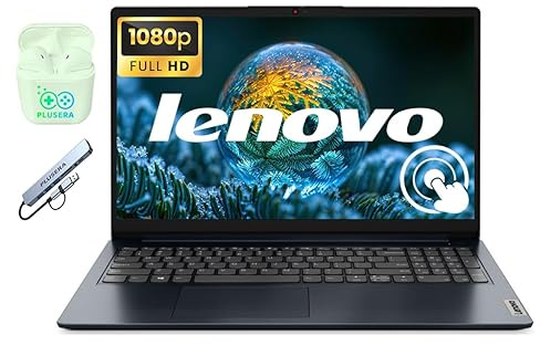 Lenovo IdeaPad Slim 3i Laptop for Business & Student, 15.6 FHD+ Display, Quad-Core Intel N150 Processor, 640GB Storage (128GB UFS+512GB SD Card), 8GB RAM, Windows 11 H, PLUSERA Earphone, Abyss Blue
