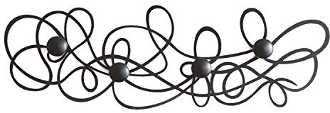 Arti & Mestieri Doodle - Appendiabiti di Design 100% Made in Italy - in Ferro, 77 x 25 cm - Nero Goffrato