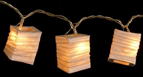 GURU SHOP LED Lichterkette Lampions - Square Naturweiß, 6x4x4 cm, Lichterketten